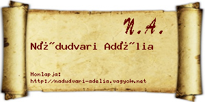 Nádudvari Adélia névjegykártya